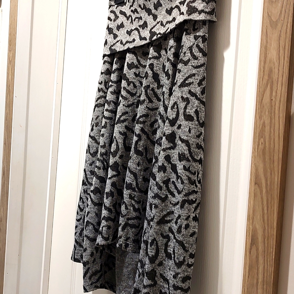 A large size Chances R grey and black sweater.